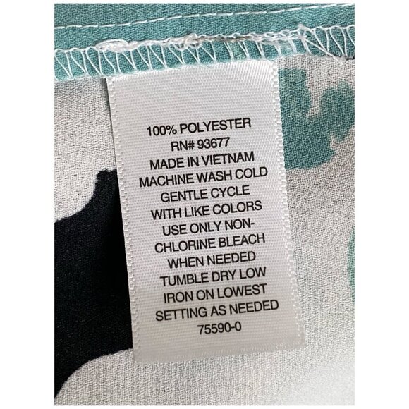 Worthington NWT $44 Jade Floral Blouse with Tie Professional Career Women's XS - Picture 5 of 7